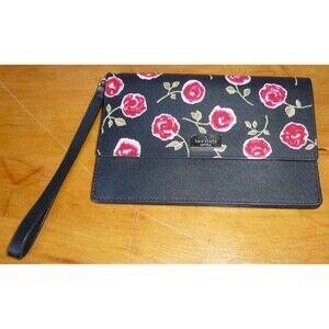Kate Spade Wristlet Mollie Putnam Drive Rose Black Red Small Handbag Wallet